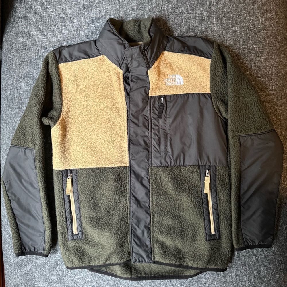 The North Face Boy’s mashup fleece jacket, olive and tan